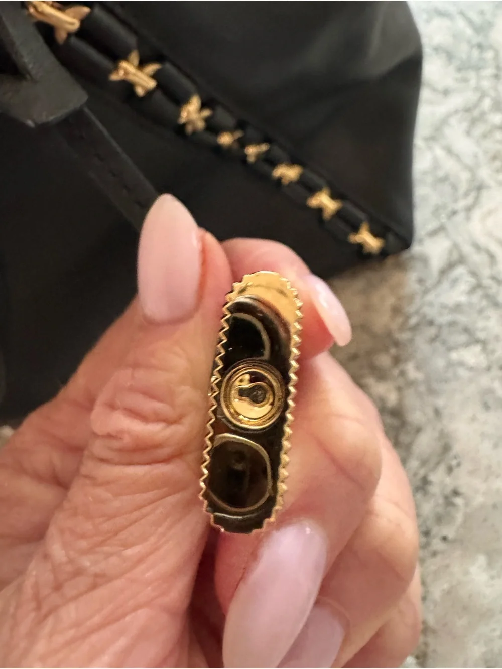 Michael Kors Black Tote with Gold Hardware and Braided Side Detail